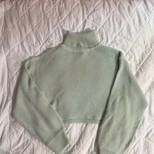 H&M Light Green Cowl Neck Sweater